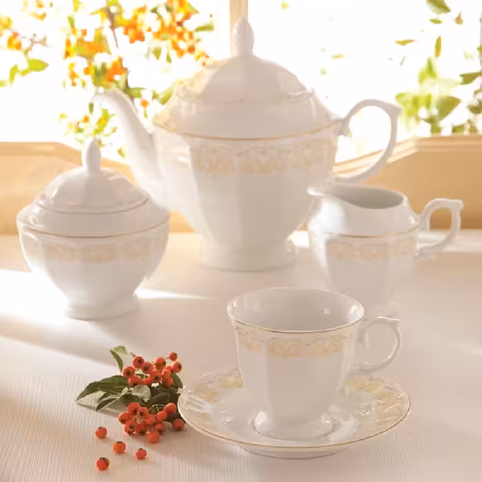 سرویس چینی زرین طرح هیلدا نئوکلاسیک 103 پارچه 12 نفره (درجه عالی) - ارسال رایگان با باربری به مرکز استان مقصد