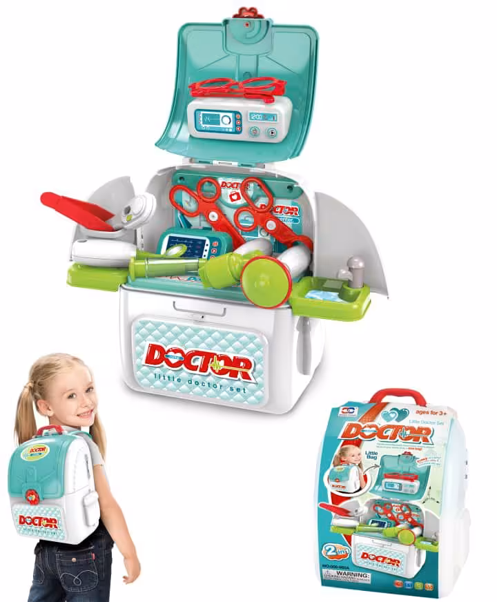 ست اسباب بازی پزشکی همراه کوله پشتی پلاستیکی کد 965A-008