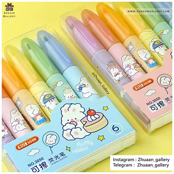 ماژیک هایلایتر پاک کن دار Floffy Rabbit خرگوشی