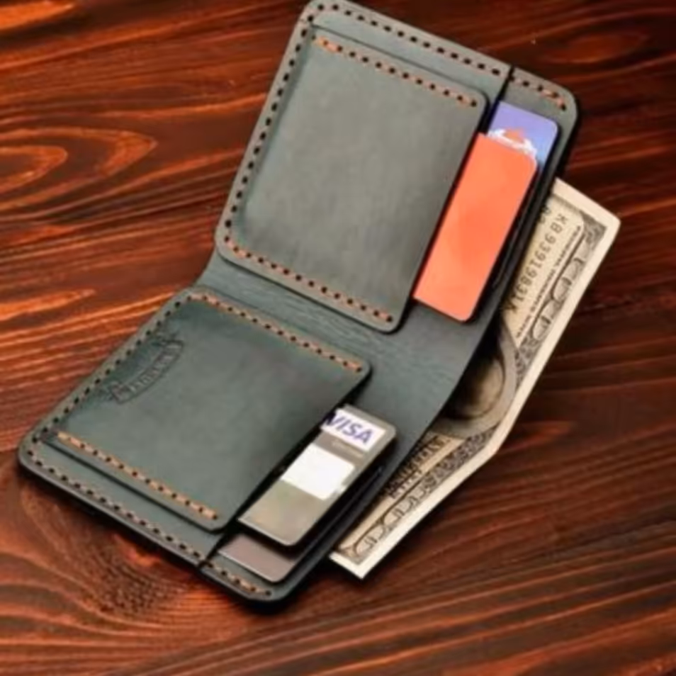 کیف پول جیبی بسیار جادار با چرم طبیعی گاو