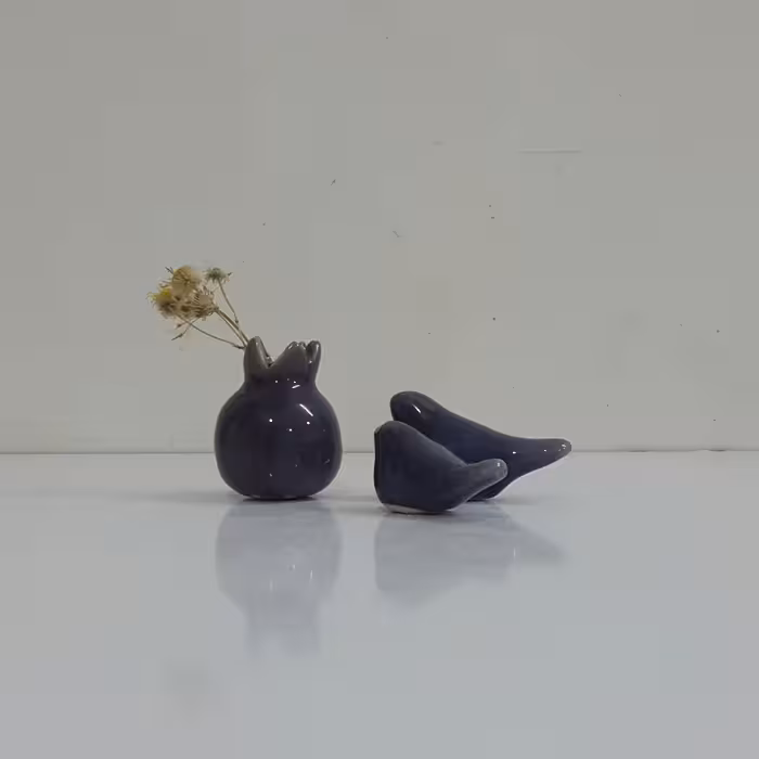 پرنده انگشتی و انار سرامیکی کد 14