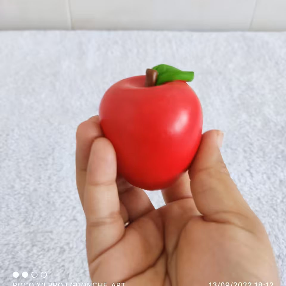 سیب بتنی سنگی هفت سین ، نماد سیب ، مجسمه سیب ، سیب رنگی سنگ مصنوعی ، سیب رنگ شده نماد هفت سین 