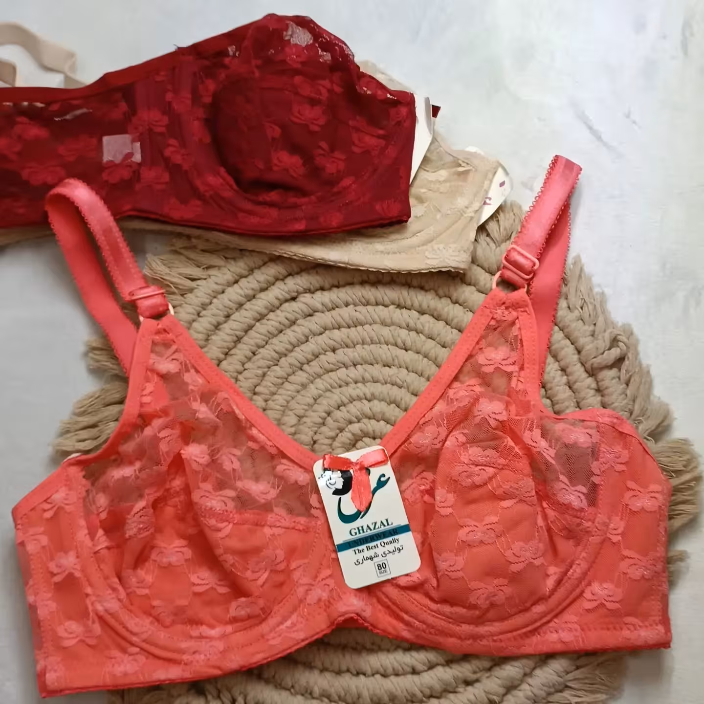 سوتین گیپوری فنردار طرح گل(ارسال رایگان)