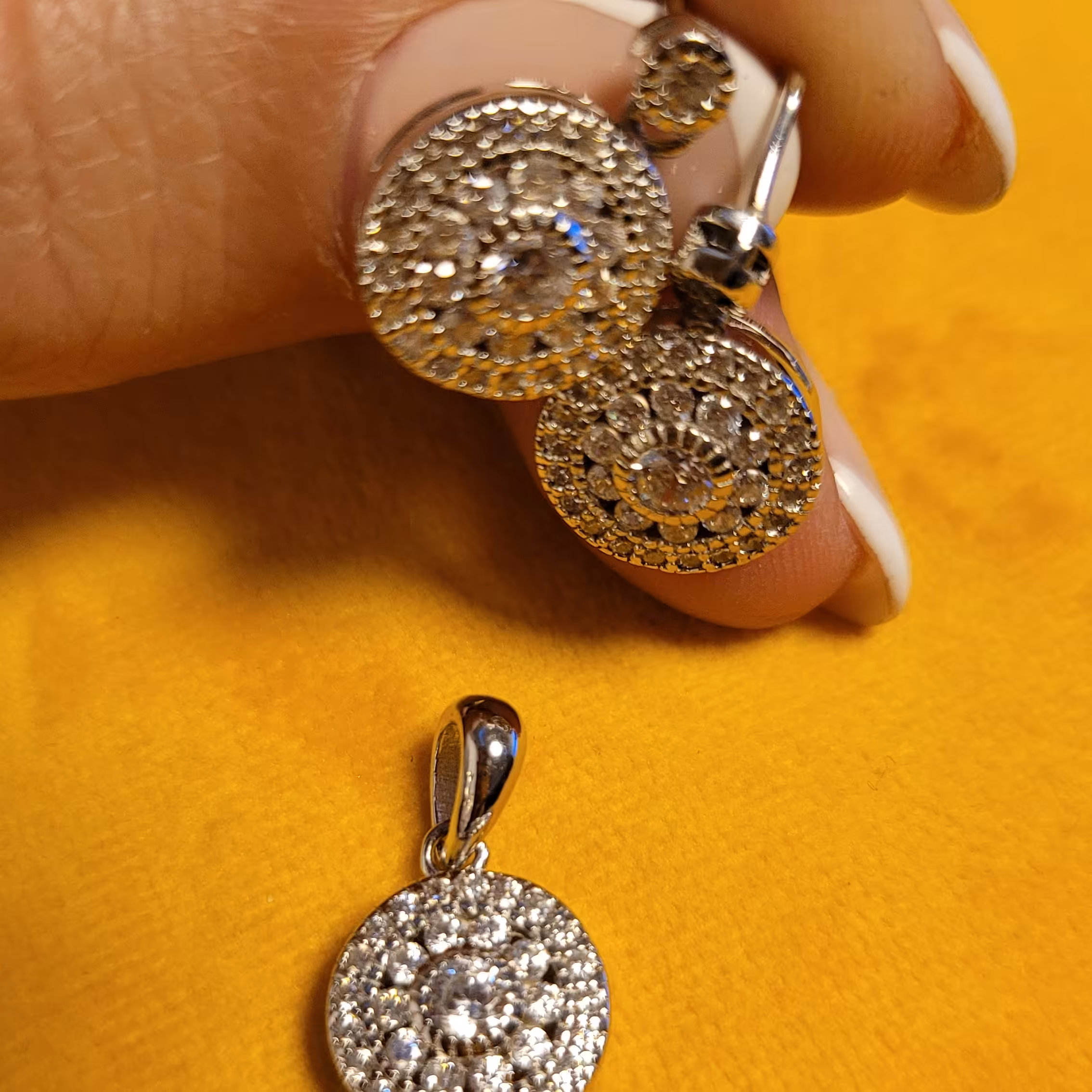 نیم ست جواهر نقره 925                            