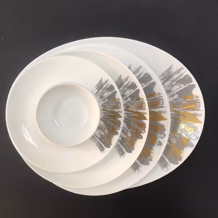 سرویس غذاخوری 26پارچه گرد کلاسیک طرح بوگاتی 