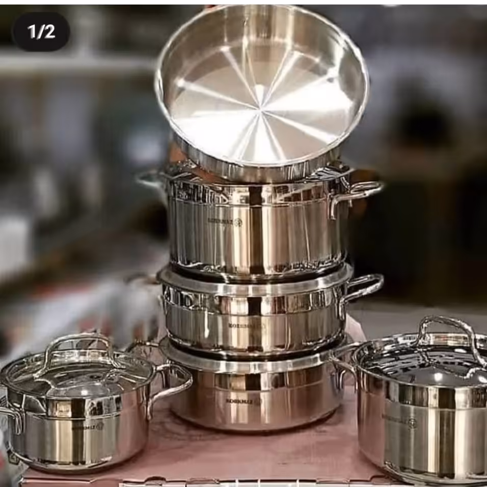 سرویس قابلمه 9 پارچه کرکماز.ضمانتی.حک شده ی ترکیه.کف چدن..مونتاژ چین