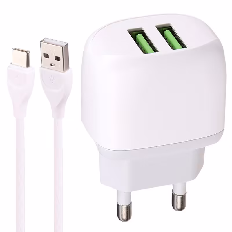 شارژر دیواری فست شارژ Ldnio A2219 2.4A 12W   کابل تایپ سی