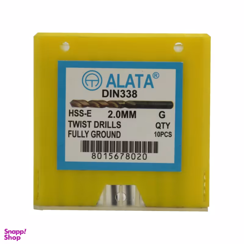 مته آهن آلاتا مدل YP-HSS-E-DIN338-02MM سایز 2 میلی متر مجموعه 10 عددی