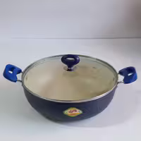 تابه دودسته گرانیتی درب پیرکس رنگ سرمه ای سایز 28 ذاکر