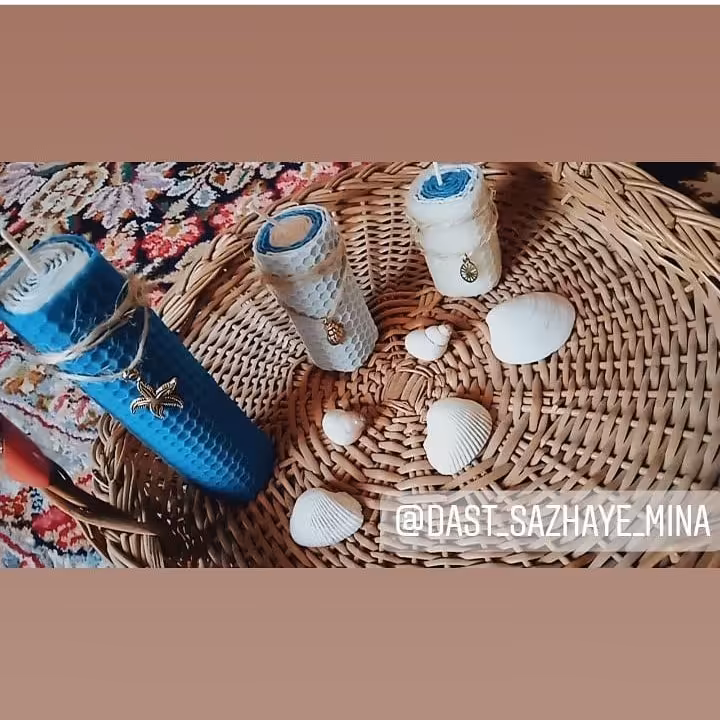 شمع سه تایی موم طبیعی 