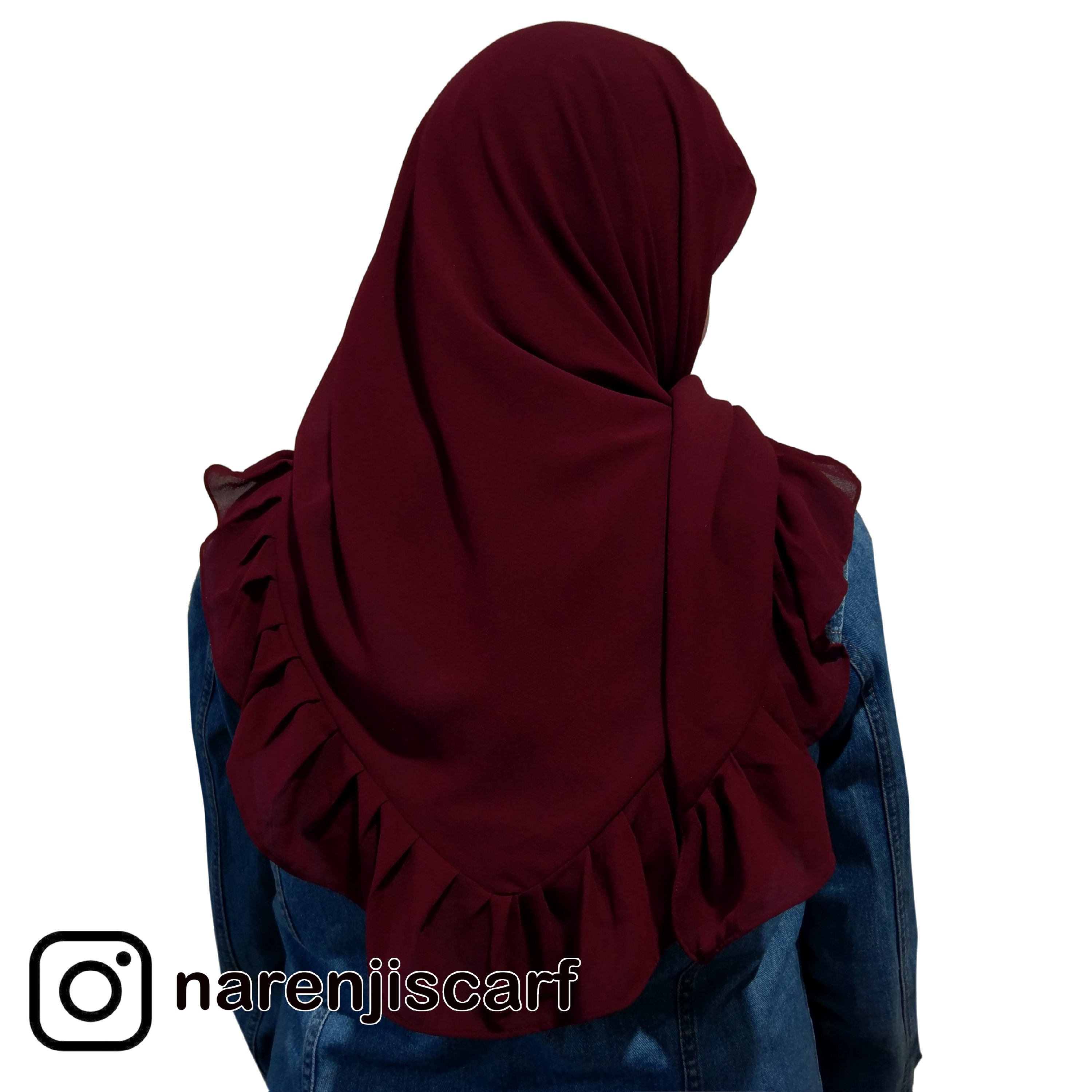 روسری حریر کرپ زرشکی تیره سماقی رنگ