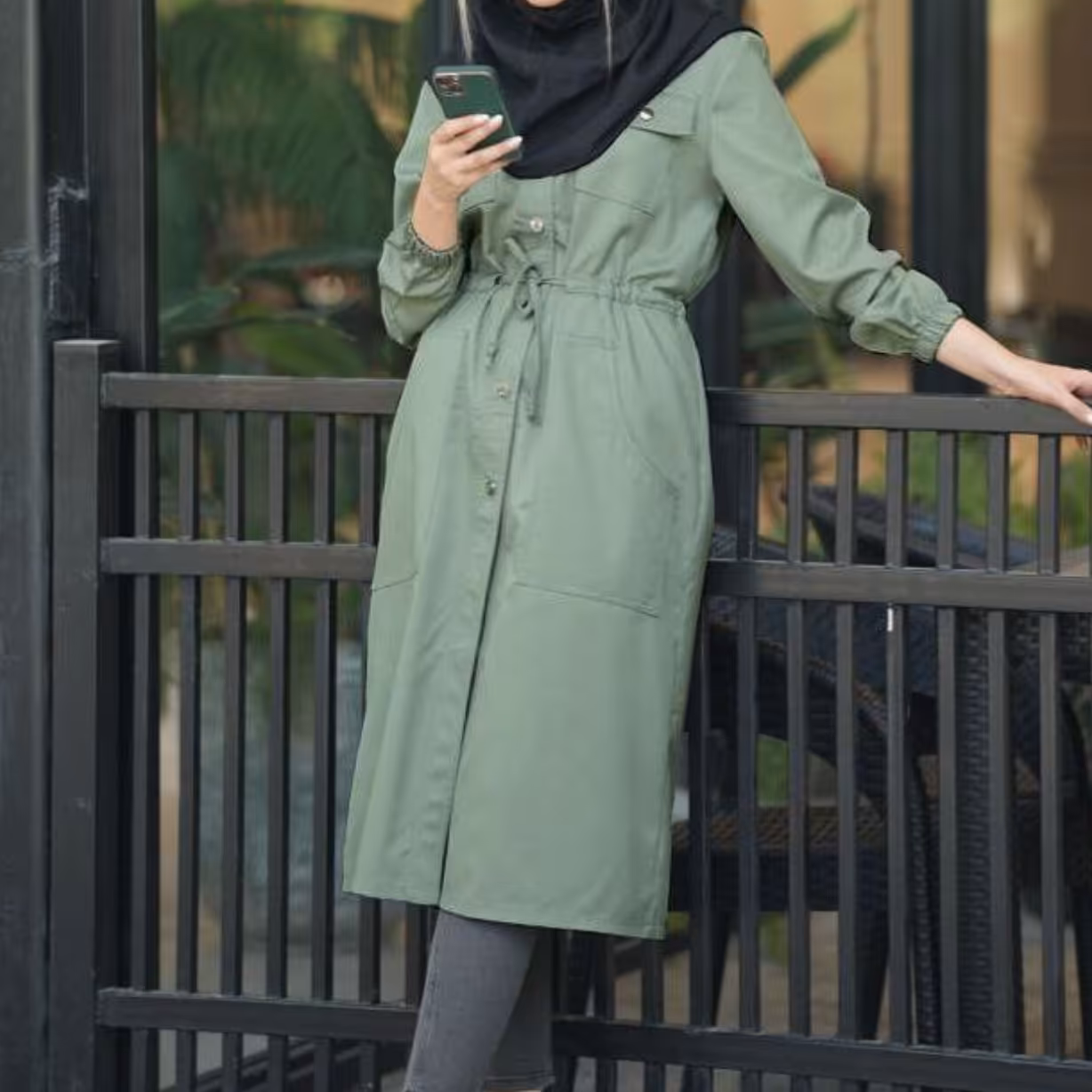 مانتو دانشجویی کتان مزون دوز  مانتو بلند