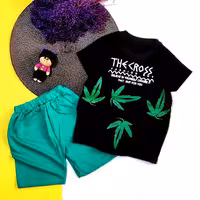 ست تیشرت و شلوارک اسپورت بچگانه بسیار خنک هم دخترونه هم پسرونه مناسب 2 تا 7 سال  جنس نخ پنبه درجه یک 