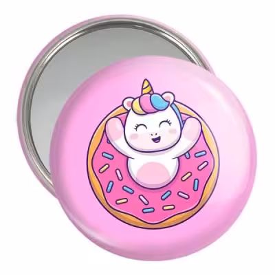 آینه جیبی خندالو طرح اسب تک شاخ یونیکورن کد 3830