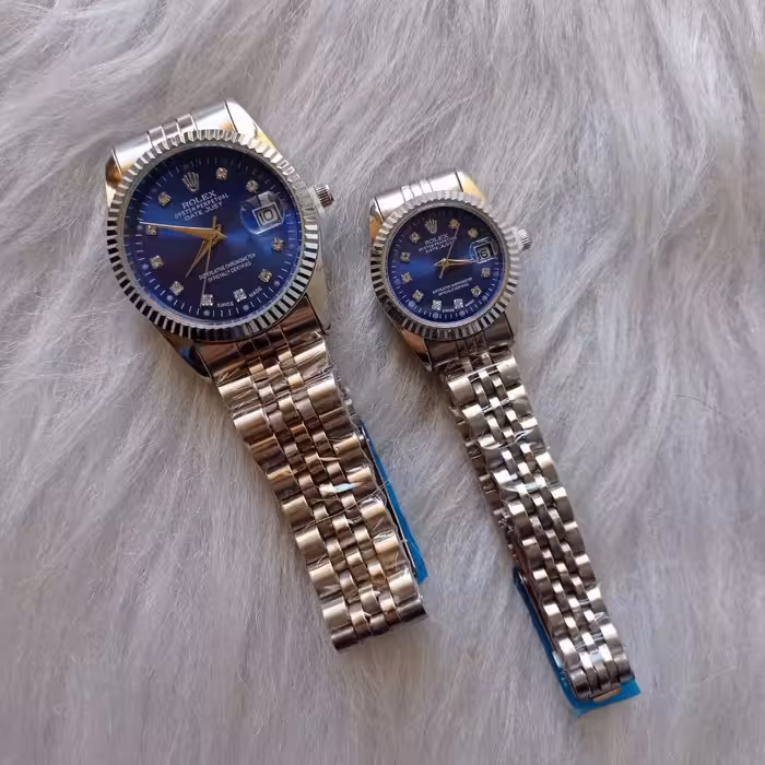 ست ساعت مچی رولکس زنانه و مردانه آبی