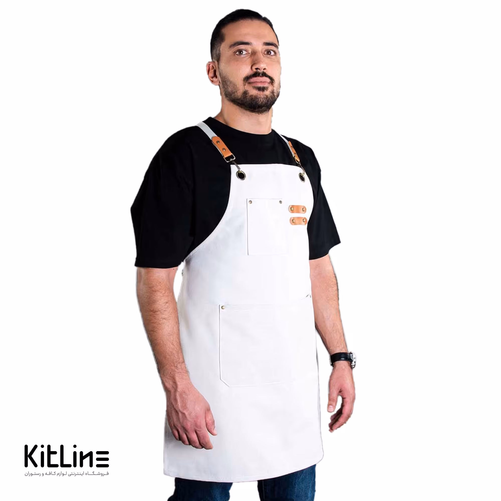 پیشبند برزنتی کتان سفید