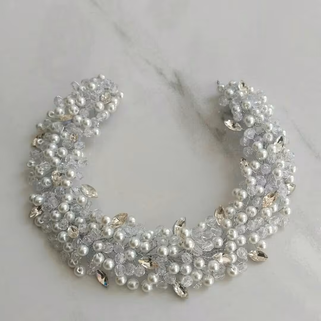 ریسه کریستالی مرواریدی عروس