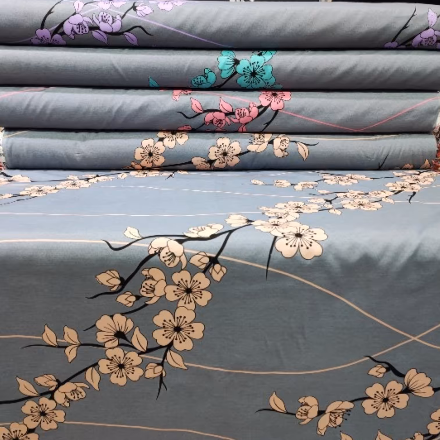 پارچه ملحفه متری طرح برگ ست عرض 2متر اسپرت بادوام رنگ ثابت