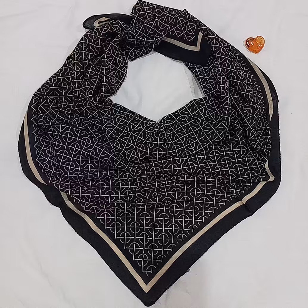 روسری دورنگ،مشکی،کرم