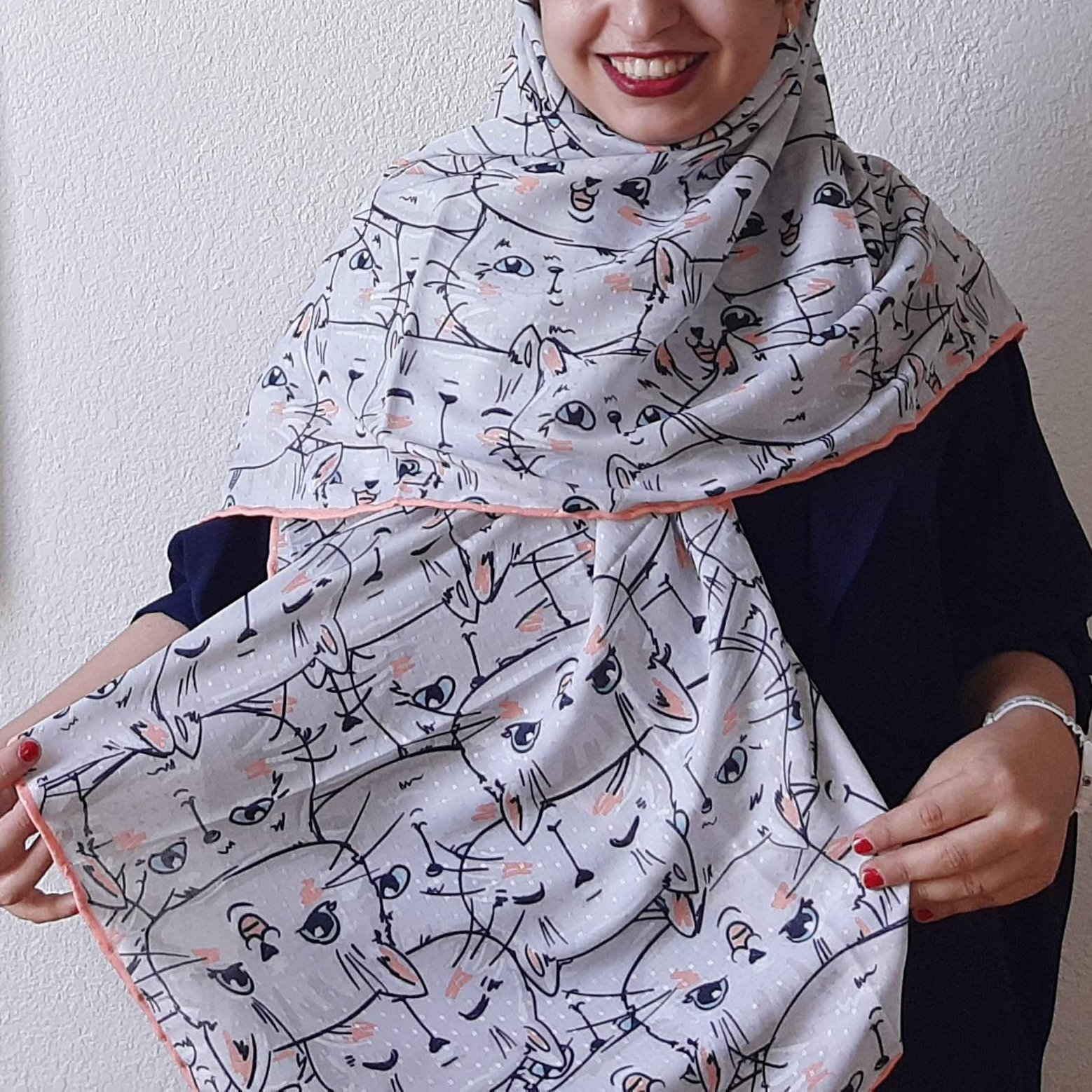 روسری گربه ای کد 1 کیوت جنس سوپر نخ