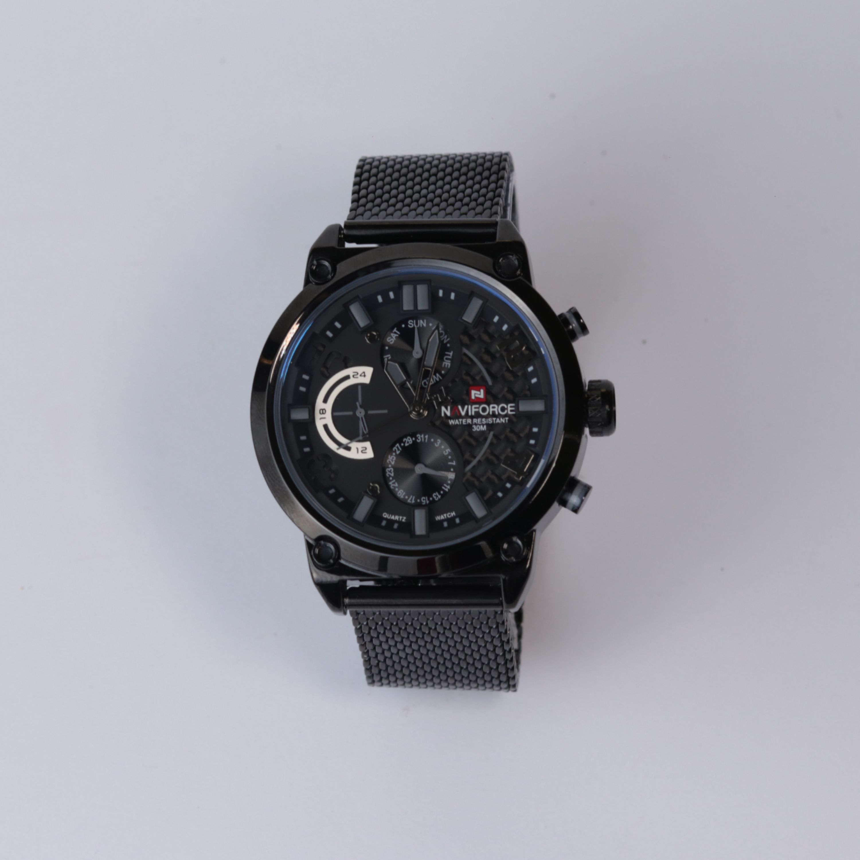 ساعت مچی سه موتور ناوی فورس مدل 9068 طوسی رنگ (NAVIFORCE)
