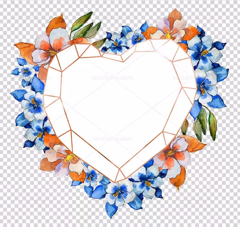 عکس PNG کادر گل قلبی | گرافیک با طعم تربچه