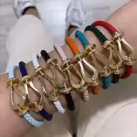 دستبند های استیل امگا با بند چرمی در انواع رنگ ها