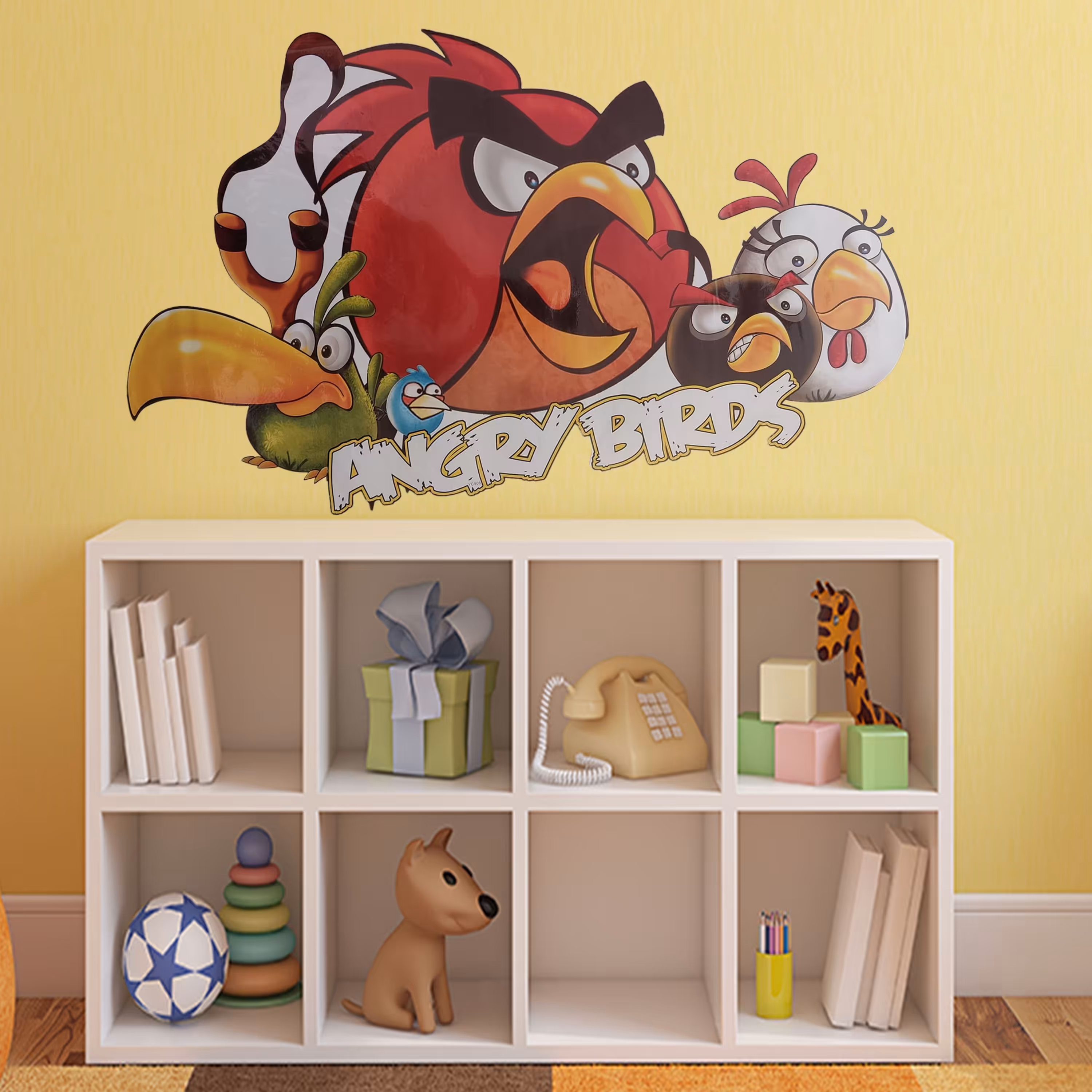 استیکر دیواری مدل انگری بردز - پرندگان خشمگین بزرگ(ابعاد88x56)