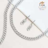 سرویس کارتیر نقره تمام نگین مشابه جواهر با روکش طلا عیار 925 کد 38024