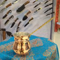 قهوه جوش مسی دسته برنجی سایز2