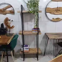 قفسه و استند کتابخانه روستیک چوب روسی و فلز 