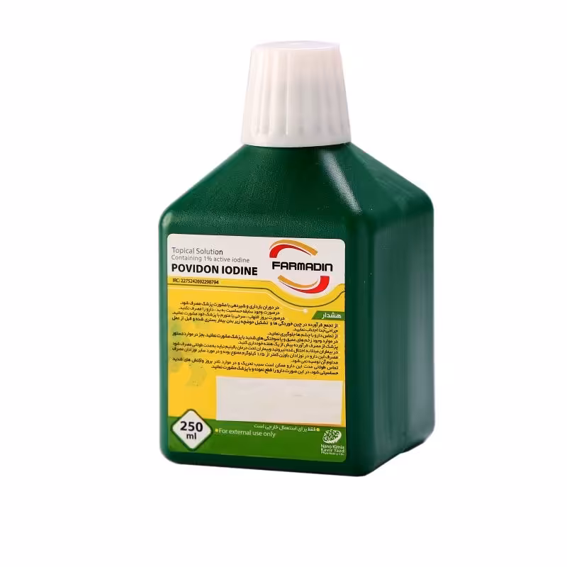 محلول ضد عفونی کننده بتادین فارمادین مدل NK250 حجم 250 میلی لیتر

