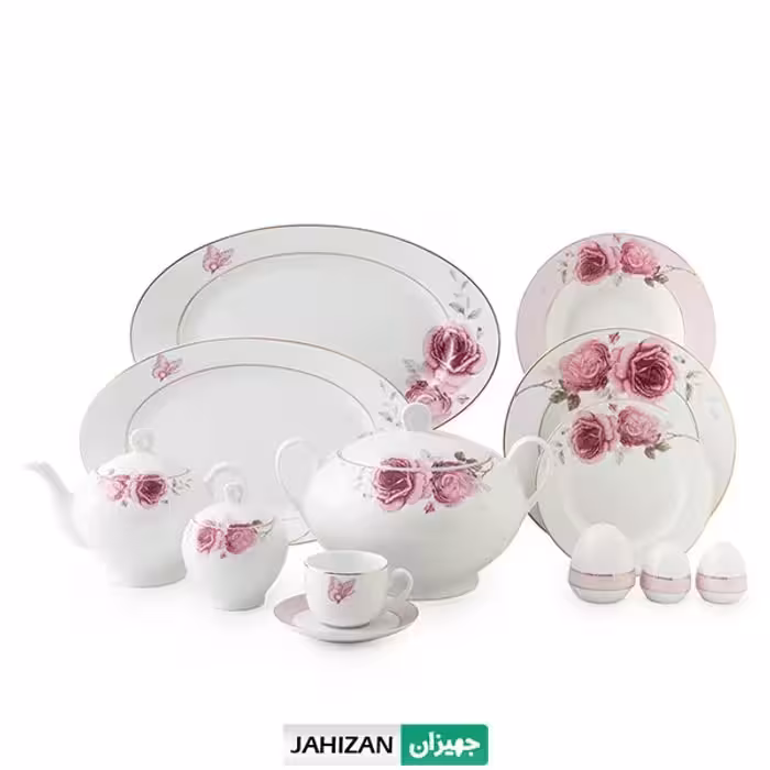 سرویس چینی زرین 102پارچه رزفلاور سری ایتالیا