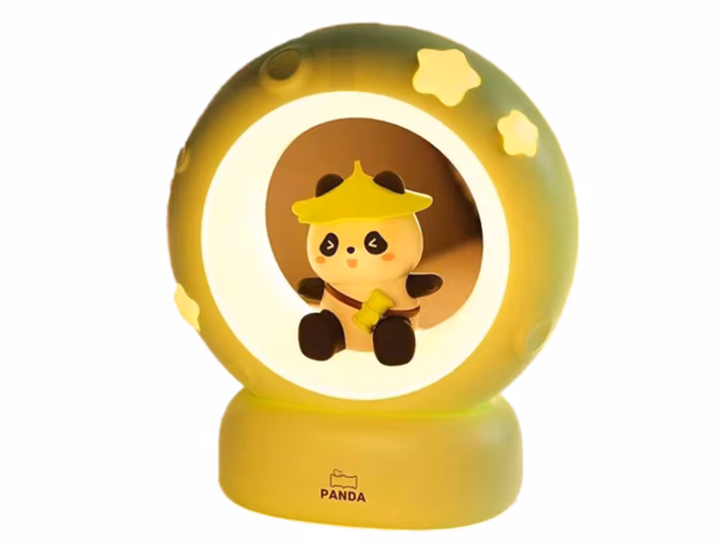 چراغ شب خواب طرح حلقه ماه و پاندا اتاق نوزاد و کودک