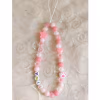 آویز گوشی رنگی رنگی رنگ صورتی بامزه مخصوص خوشگل کردن گوشی هاتون.پروانه اکسسوری