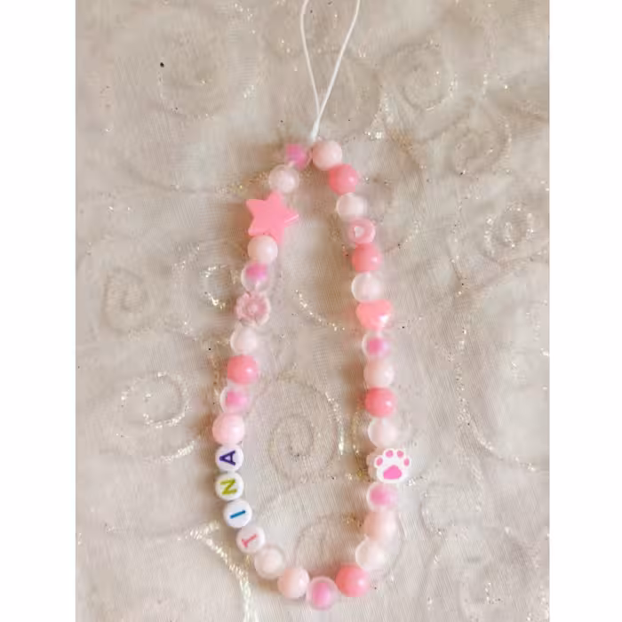 آویز گوشی رنگی رنگی رنگ صورتی بامزه مخصوص خوشگل کردن گوشی هاتون.پروانه اکسسوری