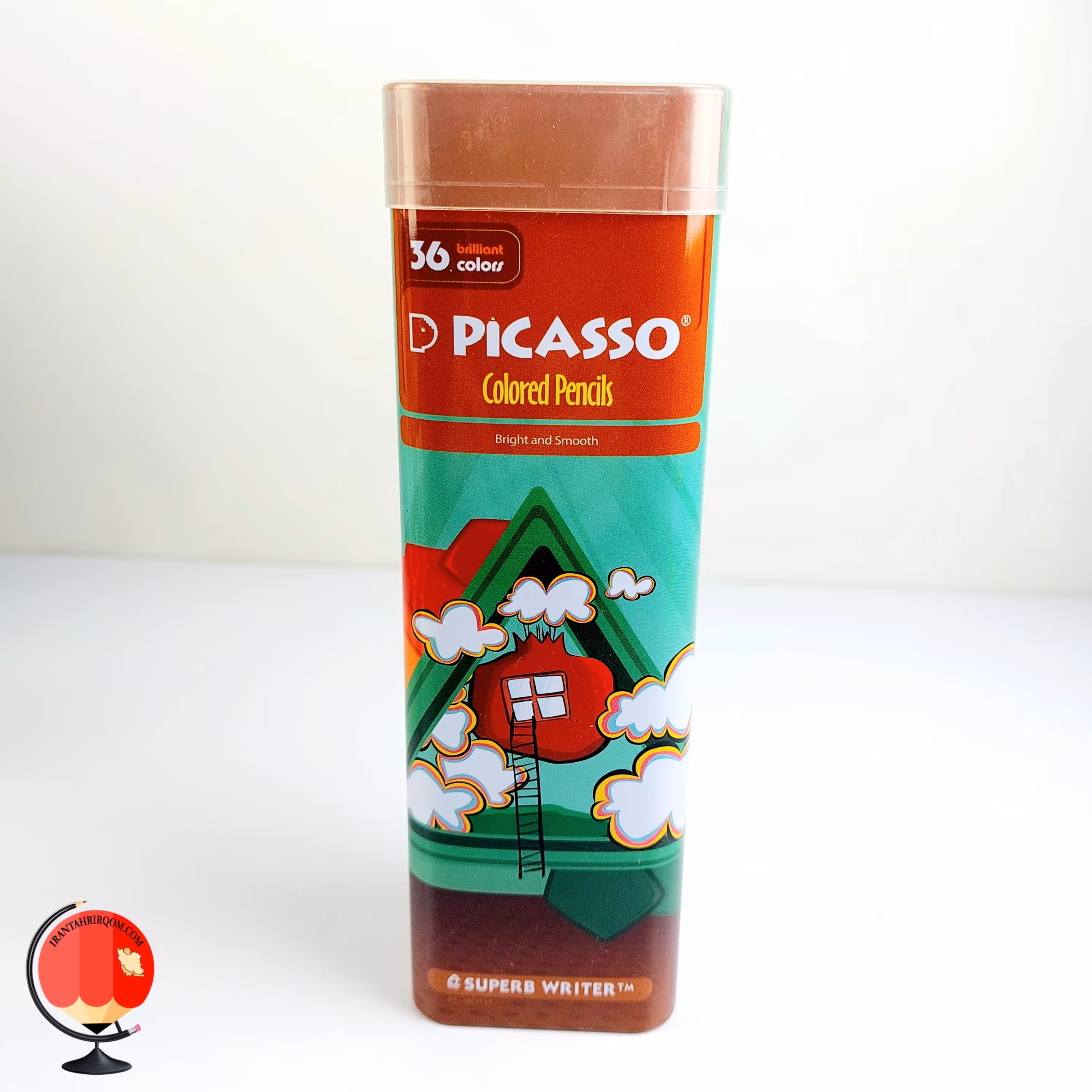 مداد رنگی 36 رنگ پیکاسو استوانه فلزی رنگ نارنجی کد 1442