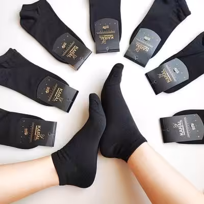 جوراب نیمساق اسپرت مشکی تکرنگ