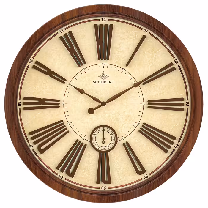 ساعت دیواری چوبی شوبرت مدل 6418 سایز 60