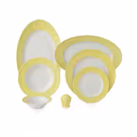 سرویس غذاخوری 29 پارچه چینی زرین مدل پاستل لیمویی