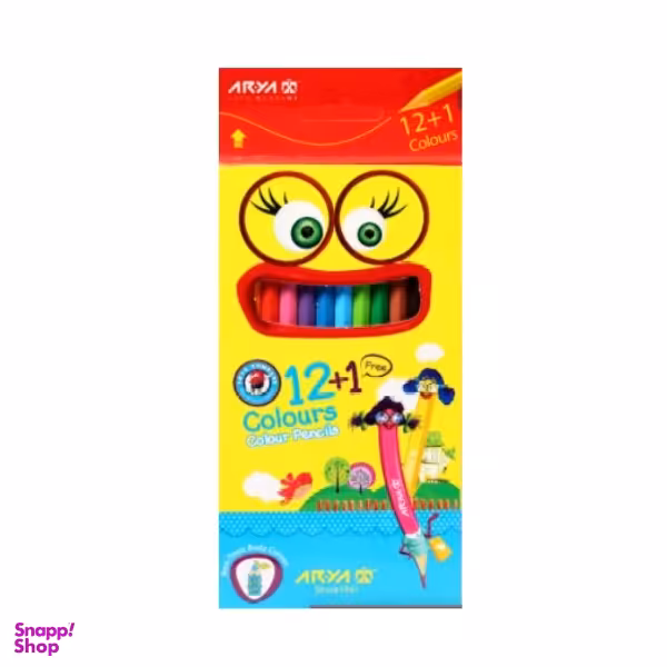 مداد رنگی 1+12 رنگ مقوایی آریا (Arya)