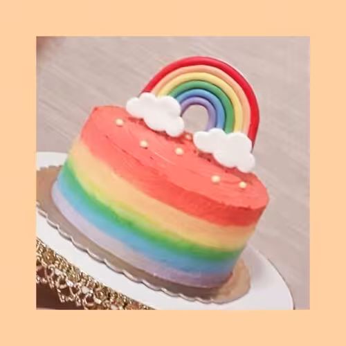 تاپر کیک رنگین کمان خمیری