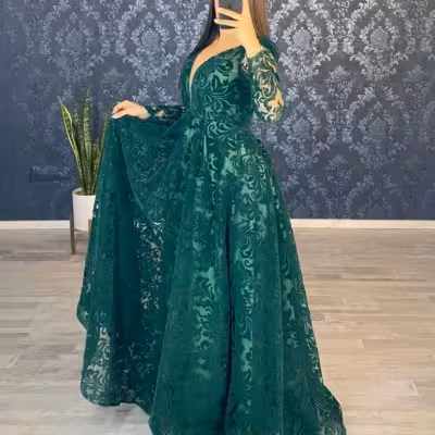 پیراهن مهمانی زنانه تور فلوک مدل شهرزاد(