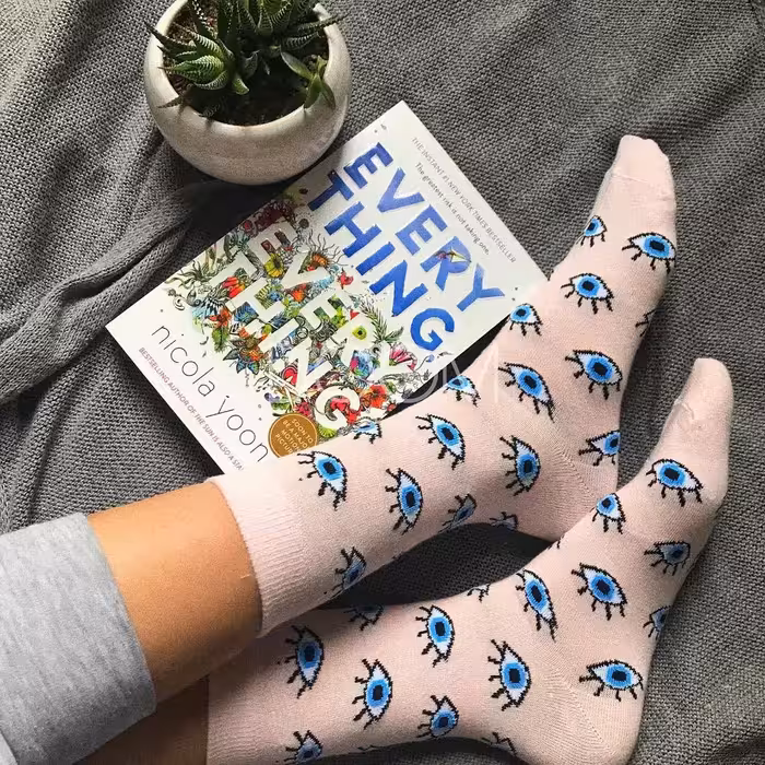 جوراب چشم نظر ساقدار  نخ پنبه فری سایز