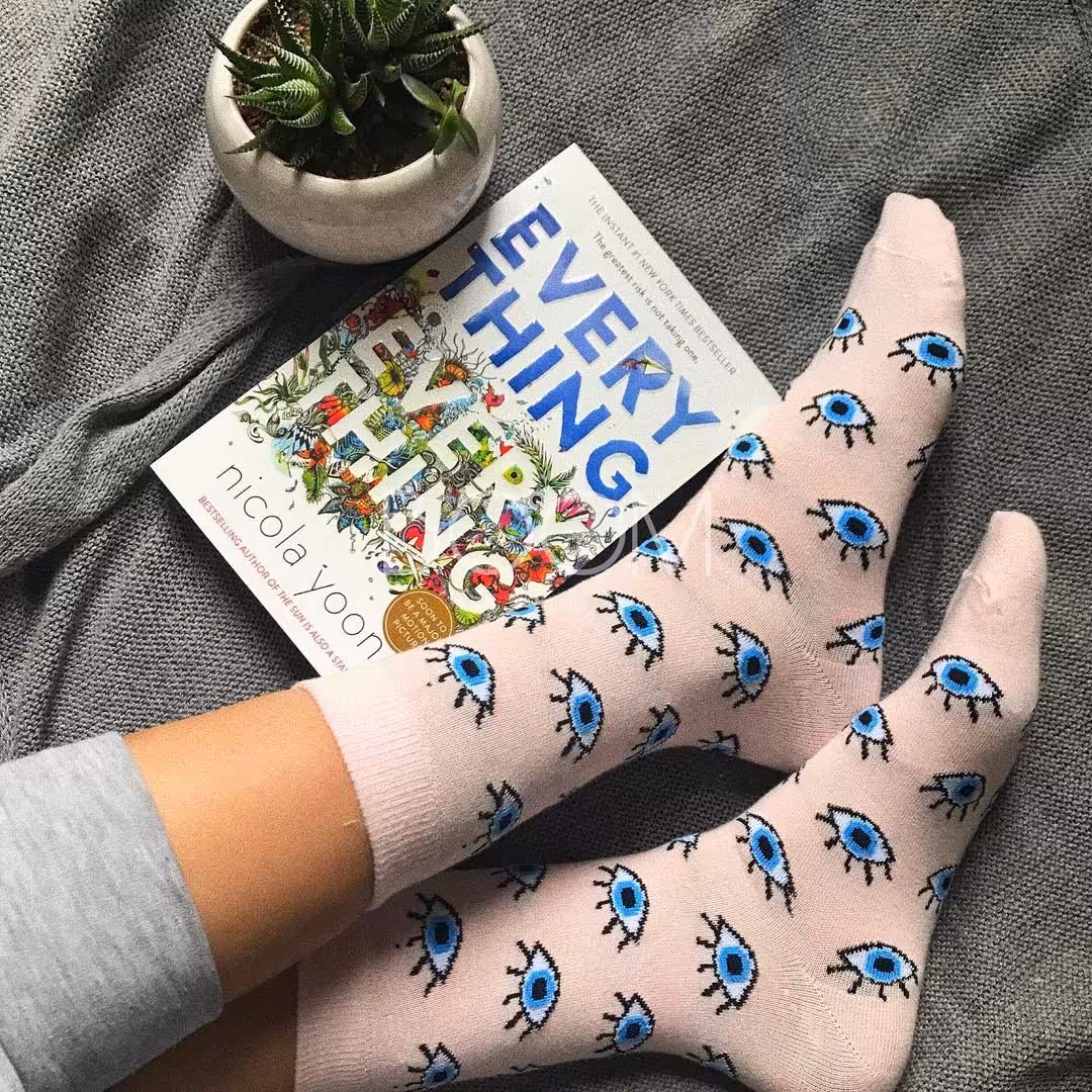 جوراب چشم نظر ساقدار  نخ پنبه فری سایز