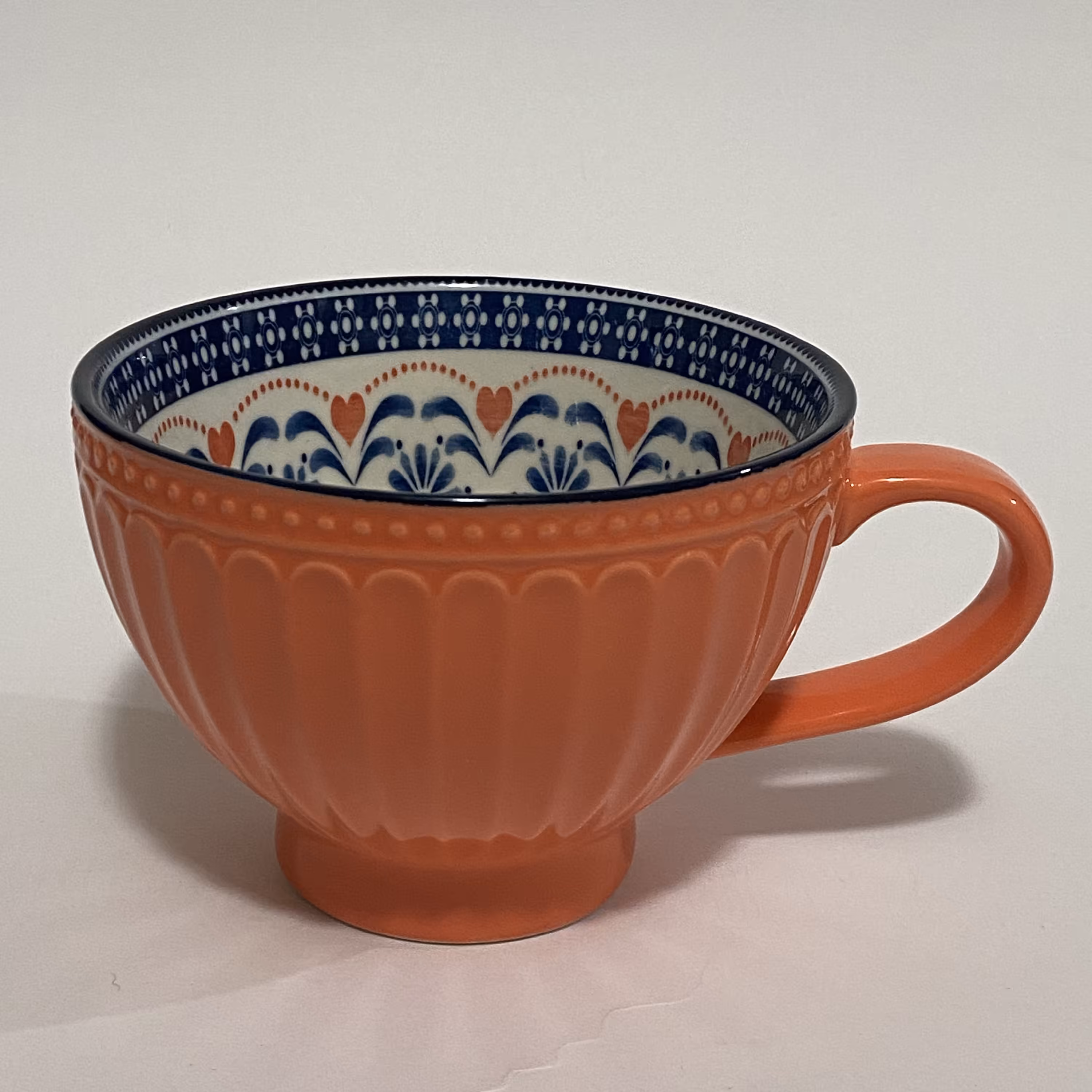 ماگ لته خوری مدل شیاردار رنگ نارنجی