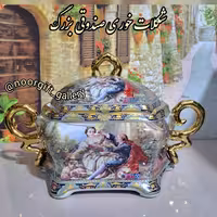 شکلات خوری کندی دسته دار بزرگ انتیک  مناسب کادویی طلای  ارسال ایمن پسکرایه 