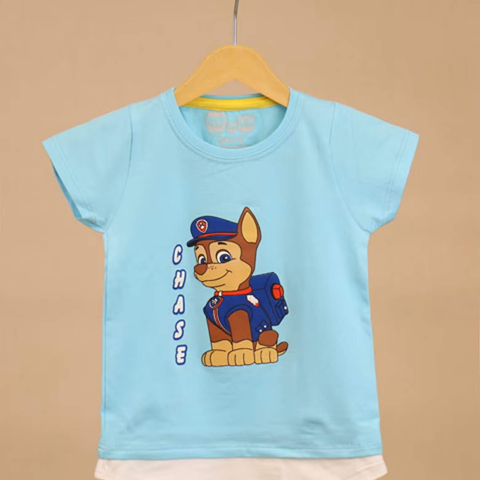 دو تیکه تیشرت طرح سگ نگهبان رنگ آبی 