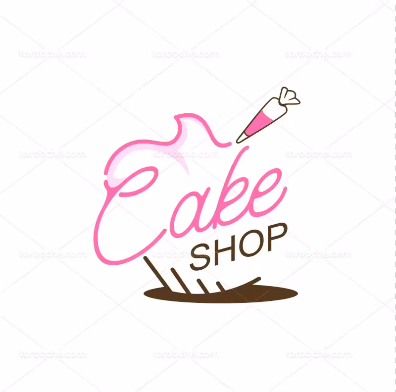 وکتور لوگوی کافی شاپ صورتی | گرافیک با طعم تربچه