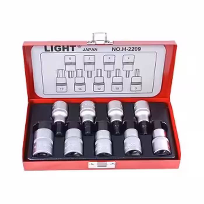 جعبه بکس آلنی9 پارچه 1/2 درایو لایت مدل H-2209-MR